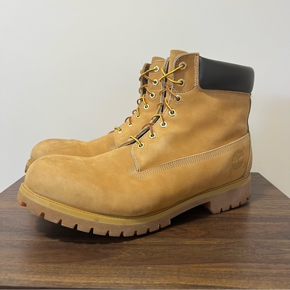 Timberland Men's 6-Inch Premium Waterproof Boot 10061 Wheat Nubuck Size 17 - Picture 1 of 12